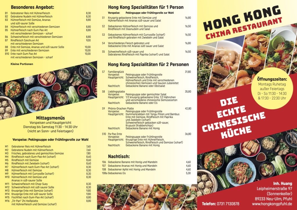 China Restaurant Hong Kong – Ihr Restaurant in Pfuhl